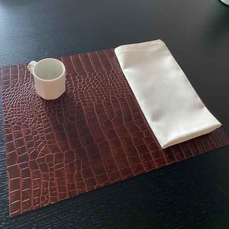 CROCO - Set de Table restaurant en cuir recyclé effet croco